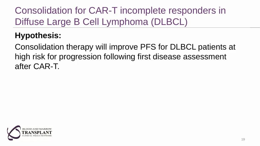 Lymphoma: Upfront CAR-T for high-risk mantle cell - slide 19 of 30