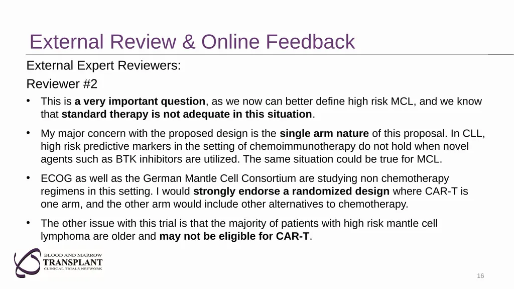 Lymphoma: Upfront CAR-T for high-risk mantle cell - slide 16 of 30