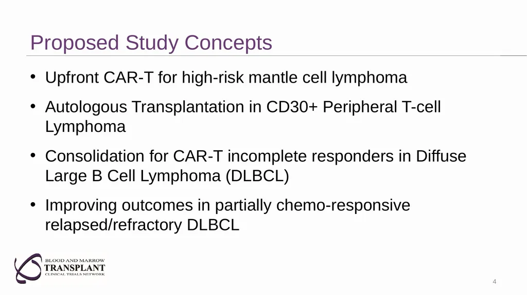 Lymphoma: Upfront CAR-T for high-risk mantle cell - slide 4 of 30