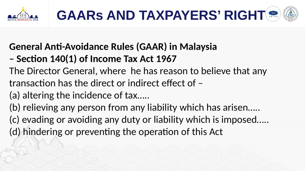 GAARs AND TAXPAYERS’ RIGHT CHOW CHEE YEN Council - slide 7 of 13