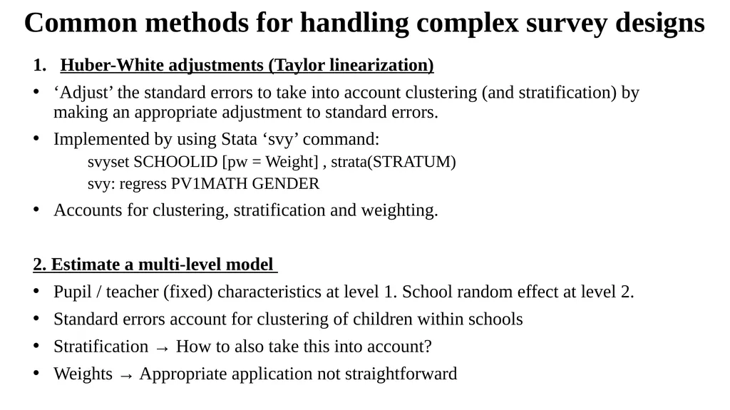 Sample design and weights Lecture 2 Aims To - slide 31 of 43