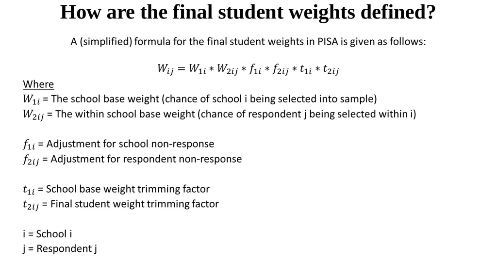 Sample design and weights Lecture 2 Aims To - slide 21 of 43