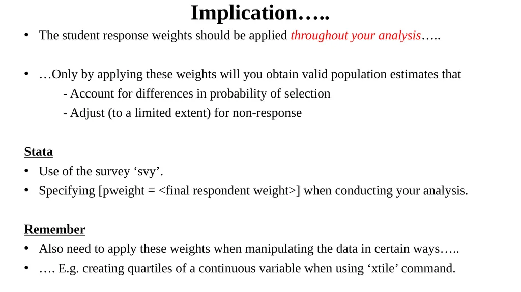 Sample design and weights Lecture 2 Aims To - slide 25 of 43