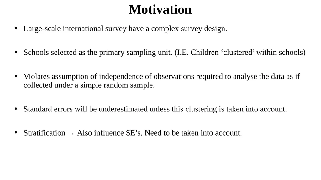 Sample design and weights Lecture 2 Aims To - slide 30 of 43
