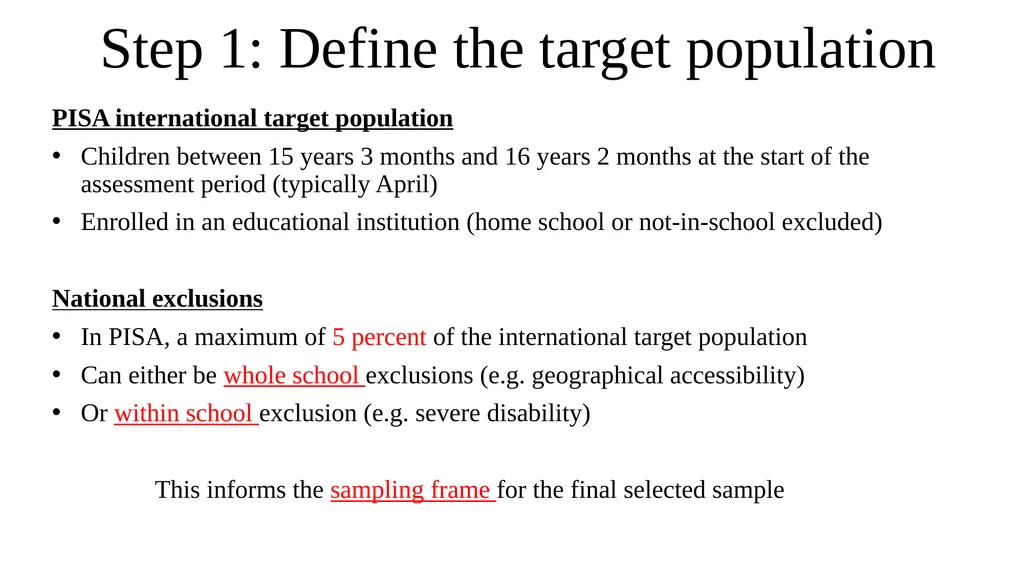 Sample design and weights Lecture 2 Aims To - slide 4 of 43