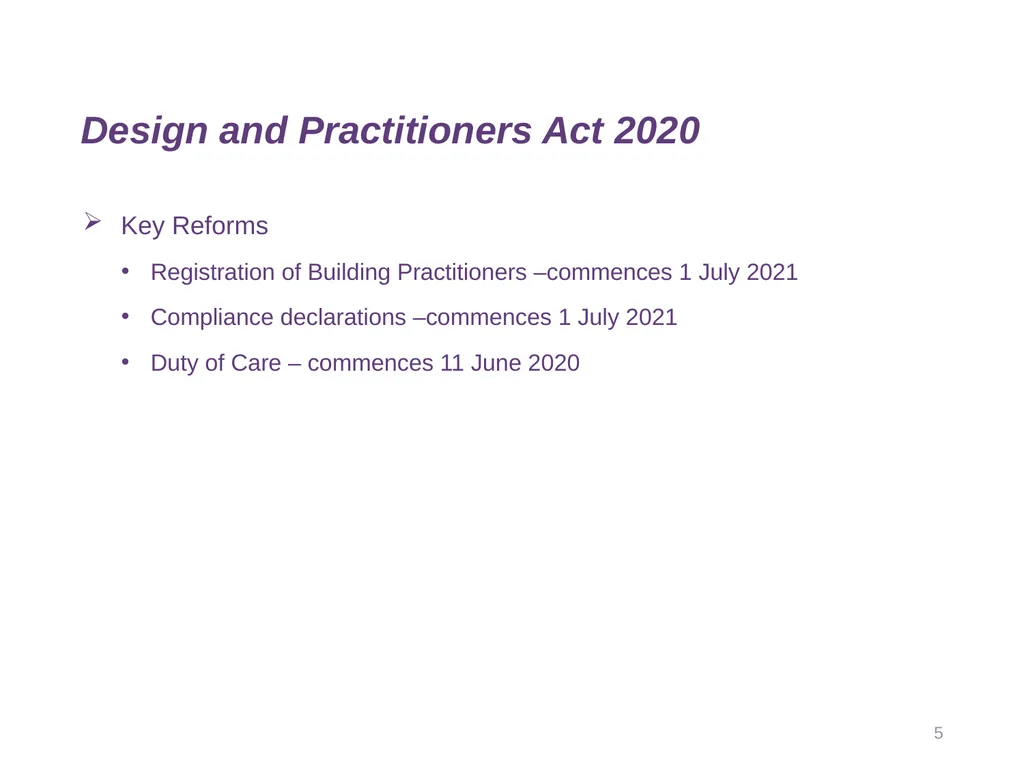 Industry Reform Update Legal Update presentation - slide 5 of 10