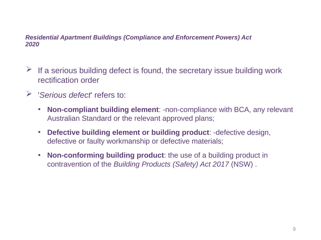 Industry Reform Update Legal Update presentation - slide 9 of 10