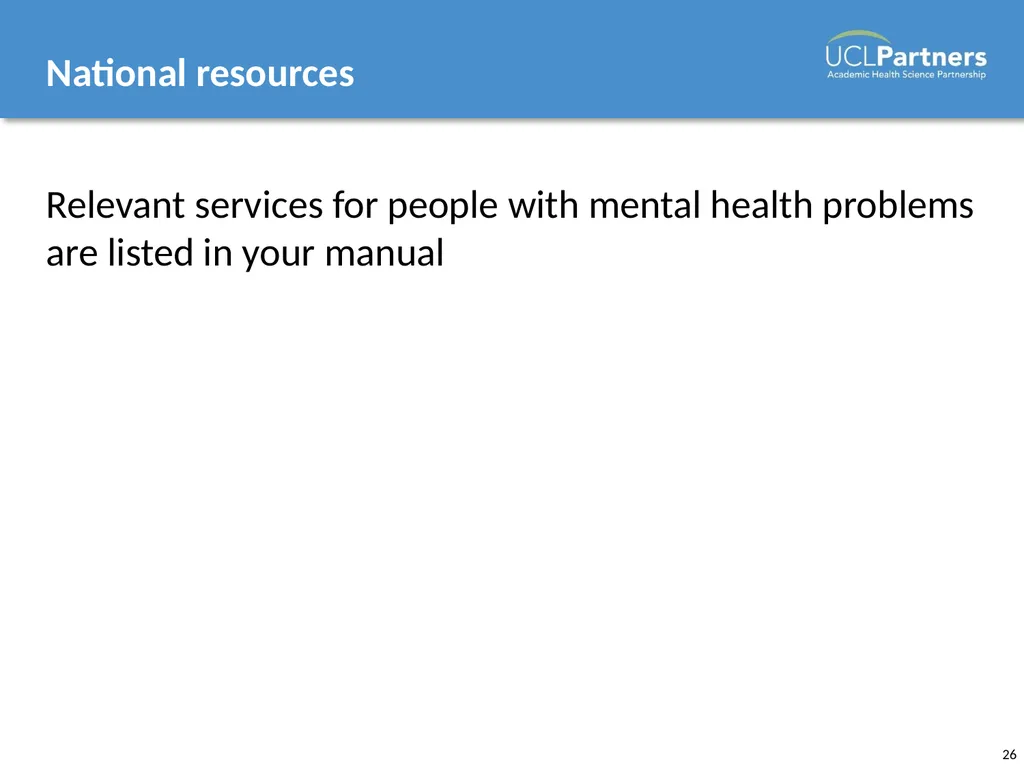 Mental Health Awareness Presenter name, position, - slide 26 of 63