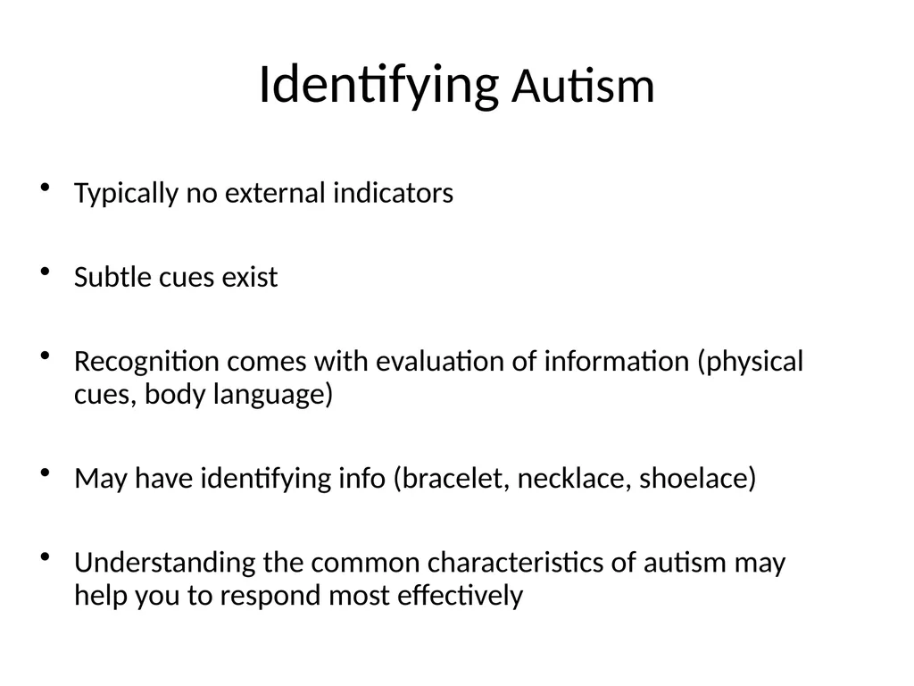 Disability Recognition & Suggested Responses For - slide 9 of 37