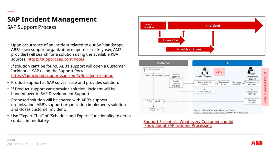 internal Global ERP domain SAP Incident Management - slide 3 of 17