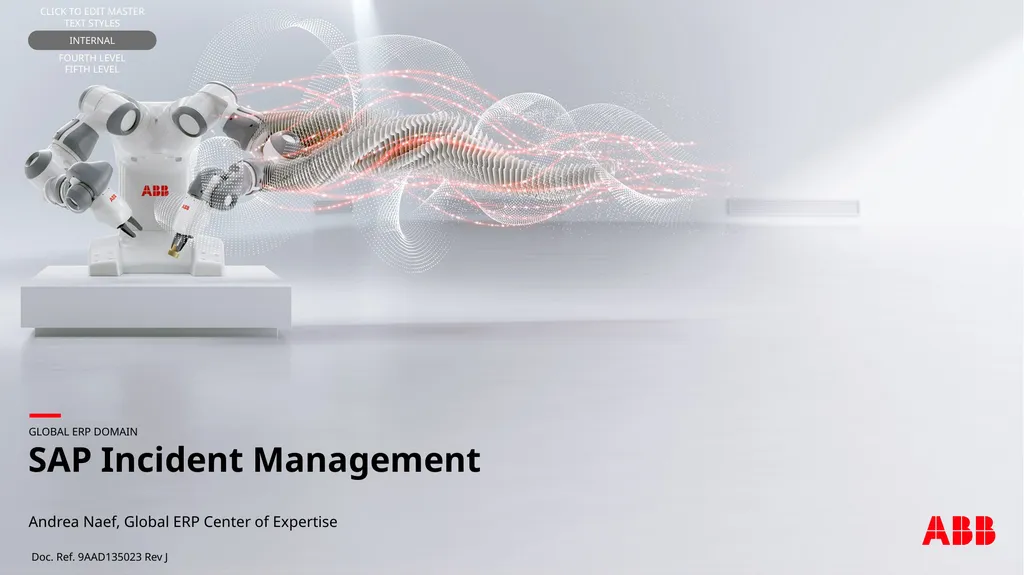 internal Global ERP domain SAP Incident Management - slide 1 of 17