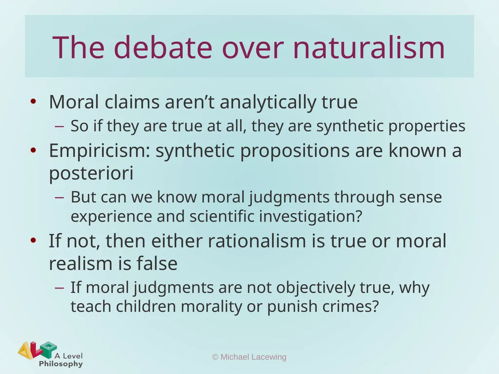 Ethical non-naturalism Michael Lacewing - slide 5 of 10