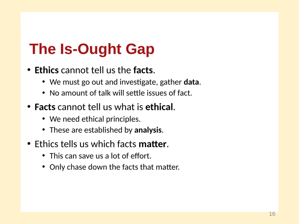 Facts and Values A Course in Business Ethics - slide 16 of 17