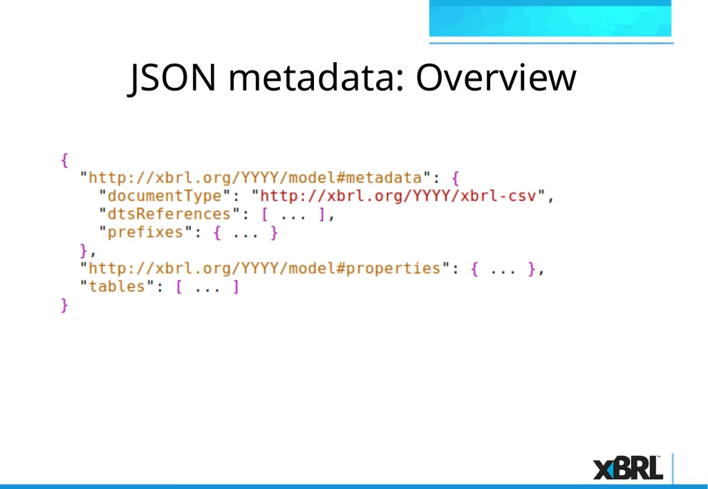 xBRL-CSV Overview xBRL-CSV xBRL-CSV provides a - slide 13 of 43