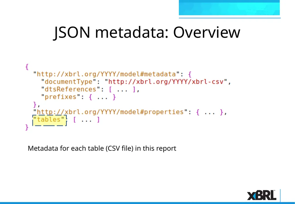xBRL-CSV Overview xBRL-CSV xBRL-CSV provides a - slide 18 of 43
