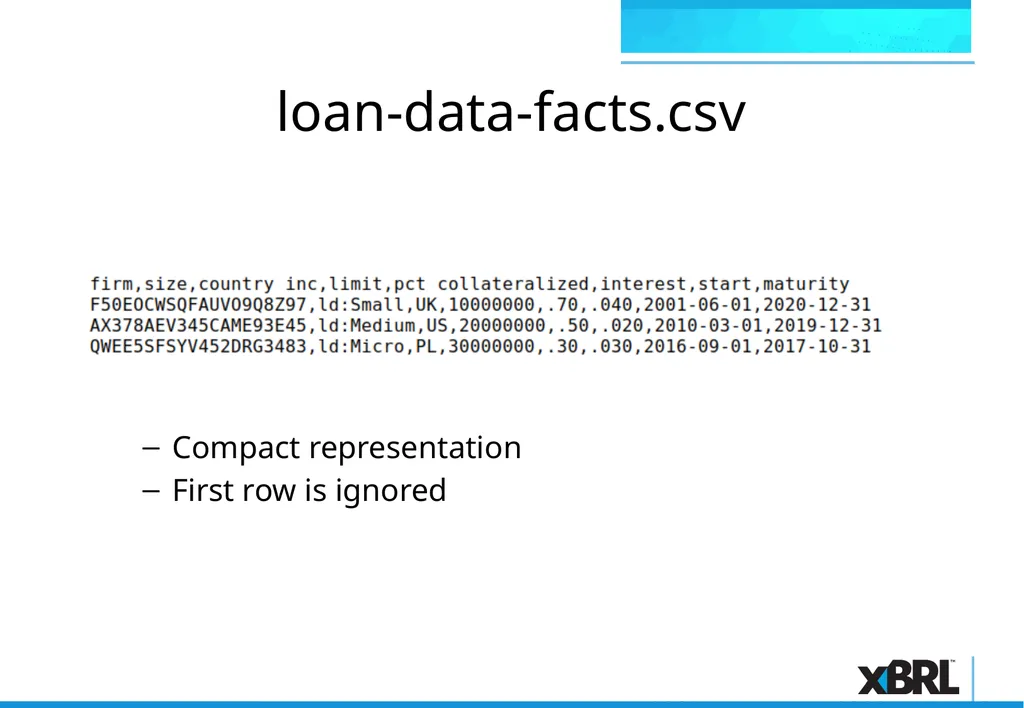 xBRL-CSV Overview xBRL-CSV xBRL-CSV provides a - slide 41 of 43