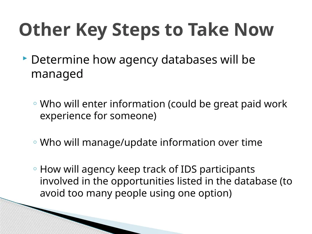Community Mapping Essential First Steps for IDS - slide 13 of 13