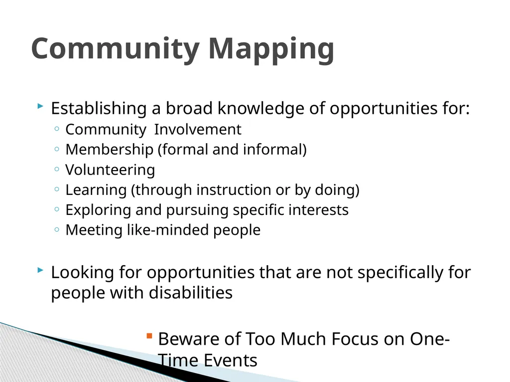 Community Mapping Essential First Steps for IDS - slide 2 of 13