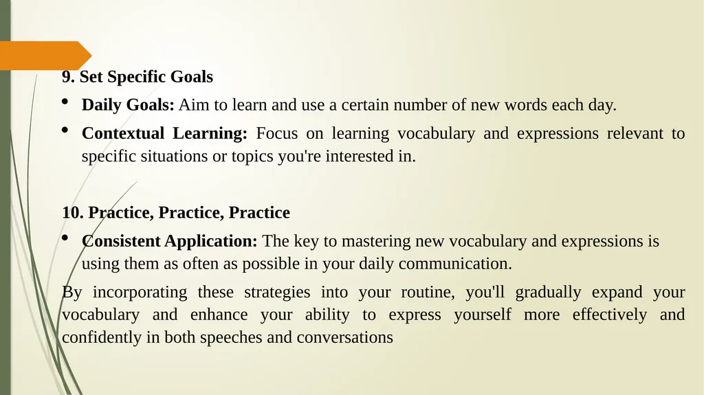 Vocabulary and expression development: Ienas Talib - slide 6 of 7