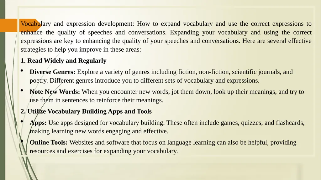 Vocabulary and expression development: Ienas Talib - slide 2 of 7