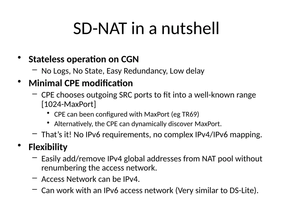Stateless Deterministic NAT (SD-NAT) - slide 7 of 9