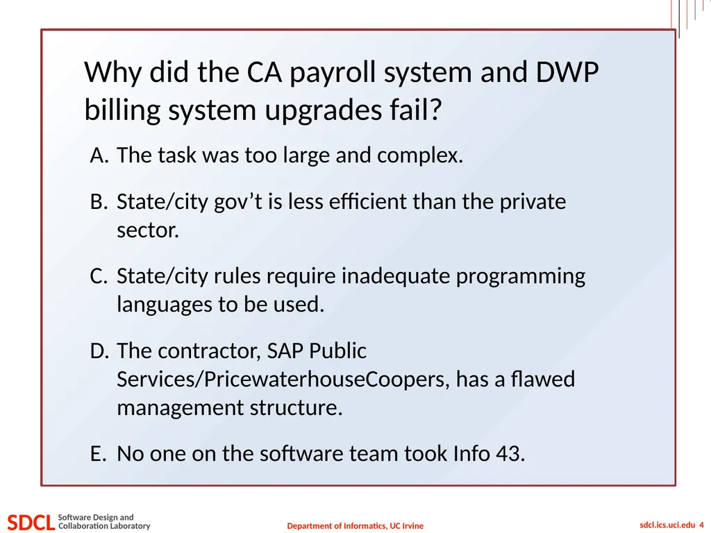Informatics 43 October 1, 2015 Lecture 1-2 Emily - slide 4 of 50