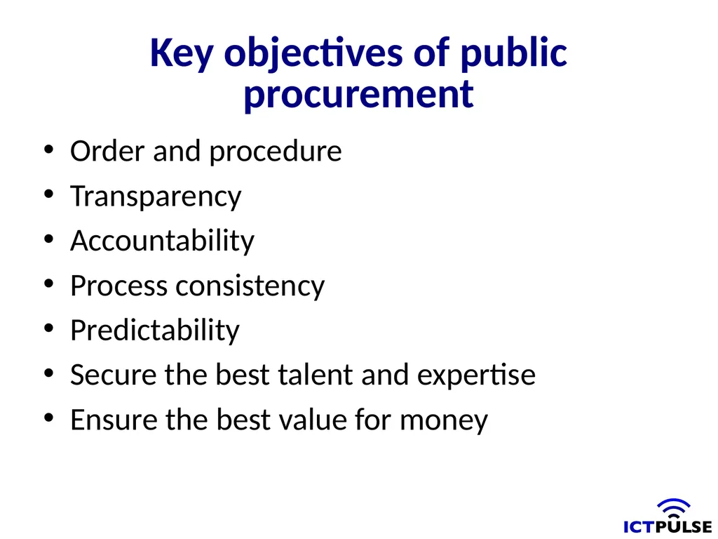 Public Procurement and e-Government Content Key - slide 3 of 16