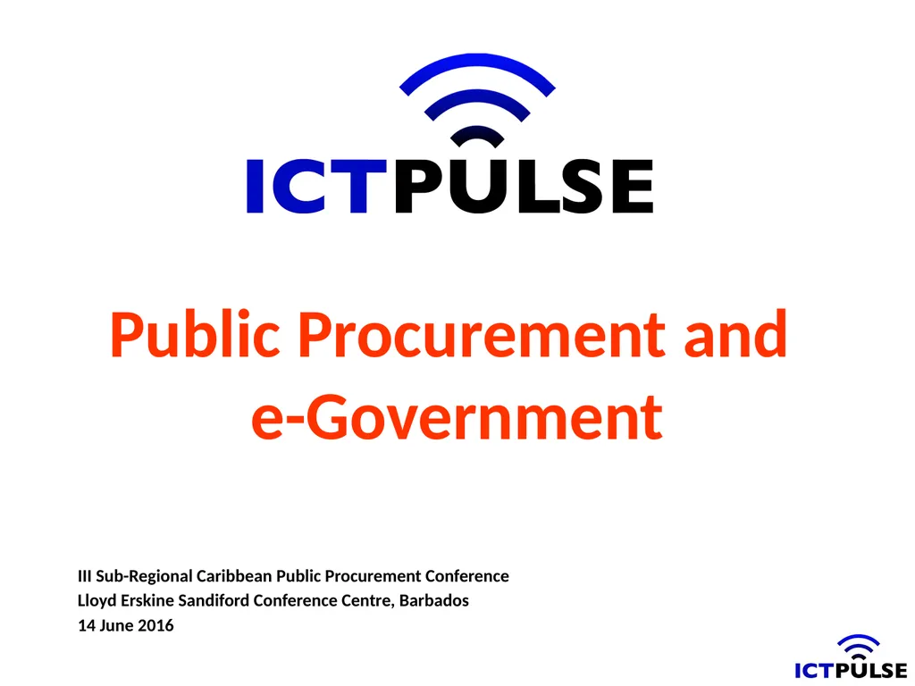 Public Procurement and e-Government Content Key - slide 1 of 16