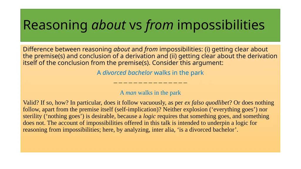 Impossibilities without impossibilia Bjørn - slide 2 of 34