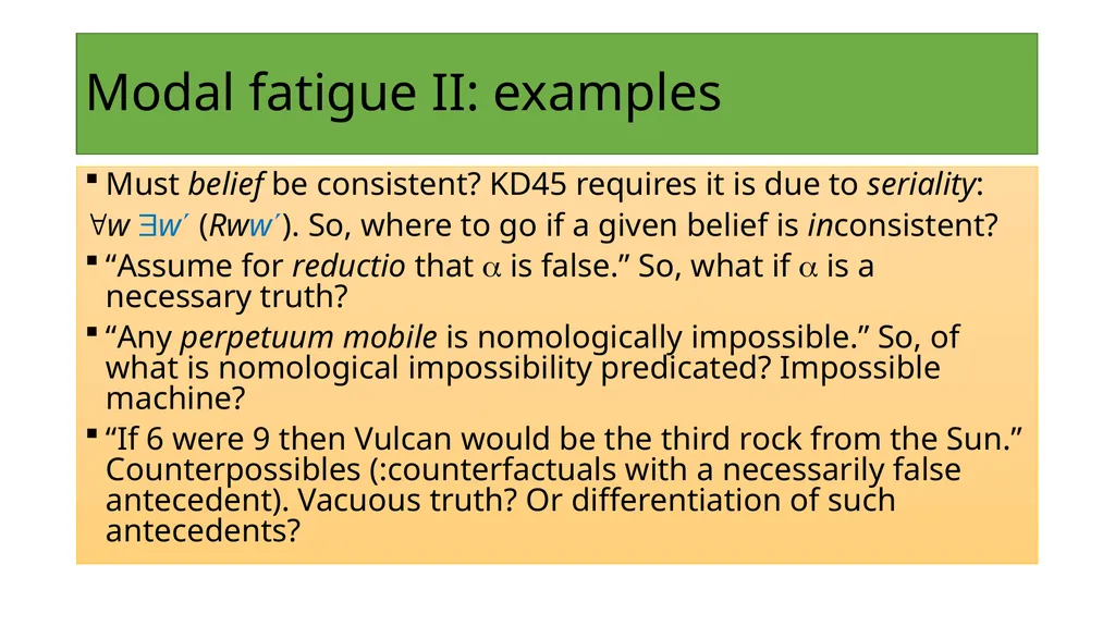 Impossibilities without impossibilia Bjørn - slide 6 of 34