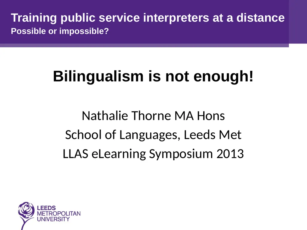 Training public service interpreters at a distance - slide 16 of 16