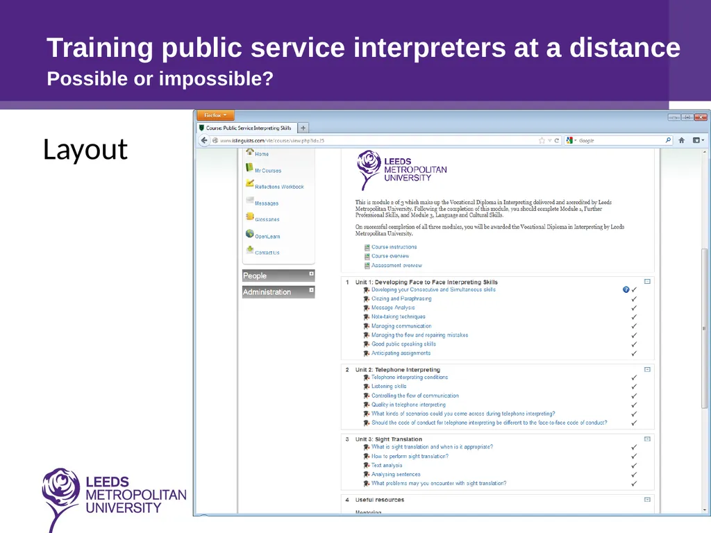 Training public service interpreters at a distance - slide 11 of 16