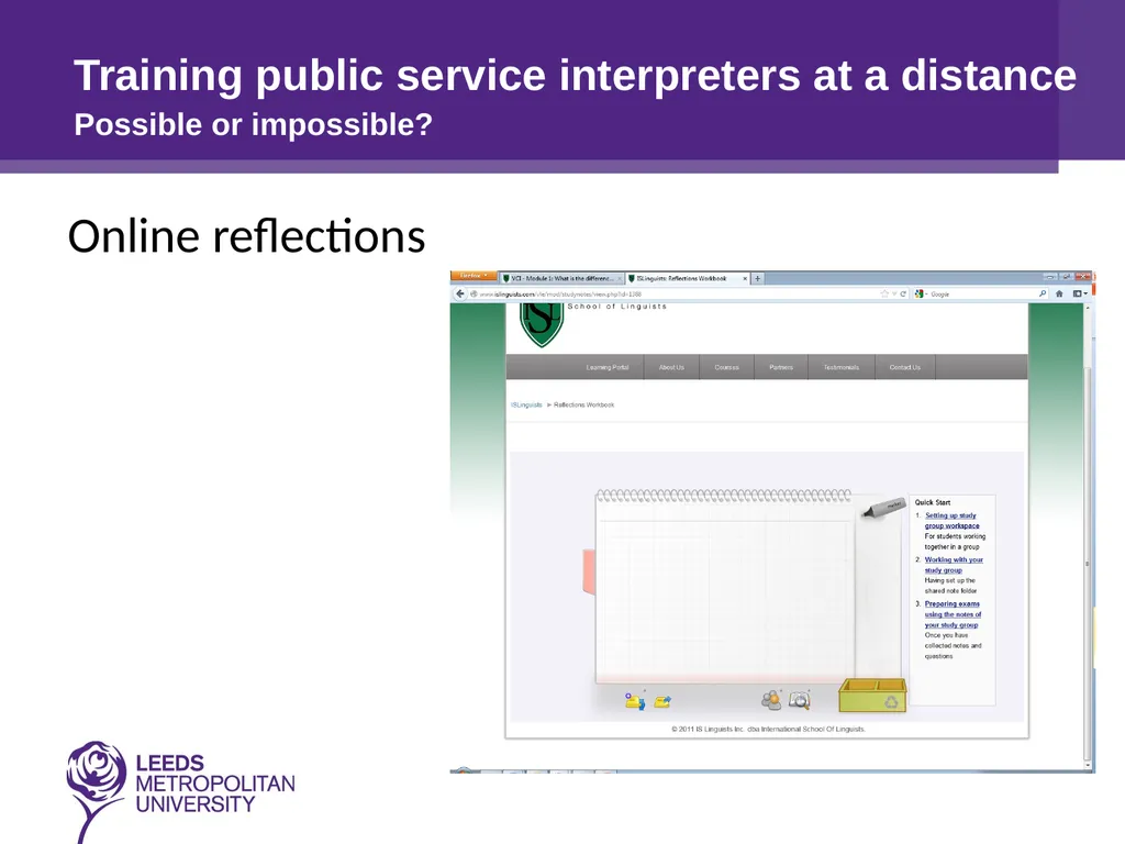 Training public service interpreters at a distance - slide 14 of 16