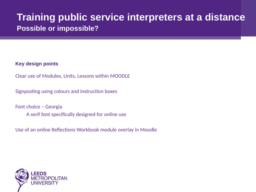 Training public service interpreters at a distance - slide 10 of 16