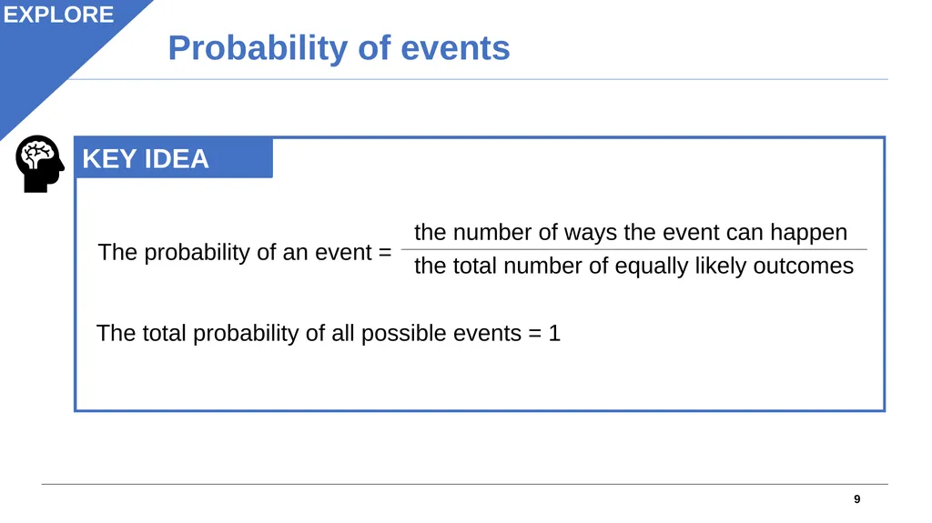 1 Objectives Understand the likelihood of events - slide 9 of 21