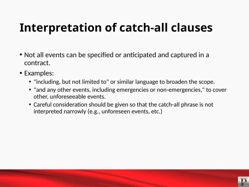 Force Majeure and Business Interruption May 12, - slide 13 of 22
