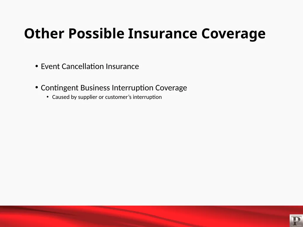 Force Majeure and Business Interruption May 12, - slide 20 of 22