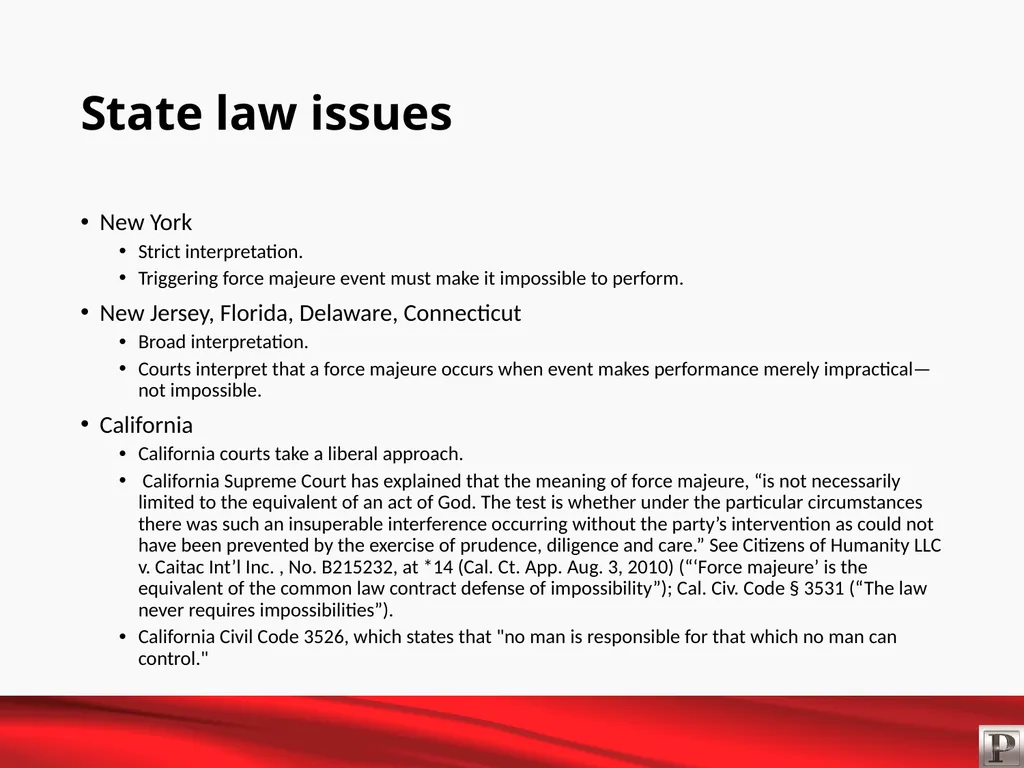 Force Majeure and Business Interruption May 12, - slide 14 of 22