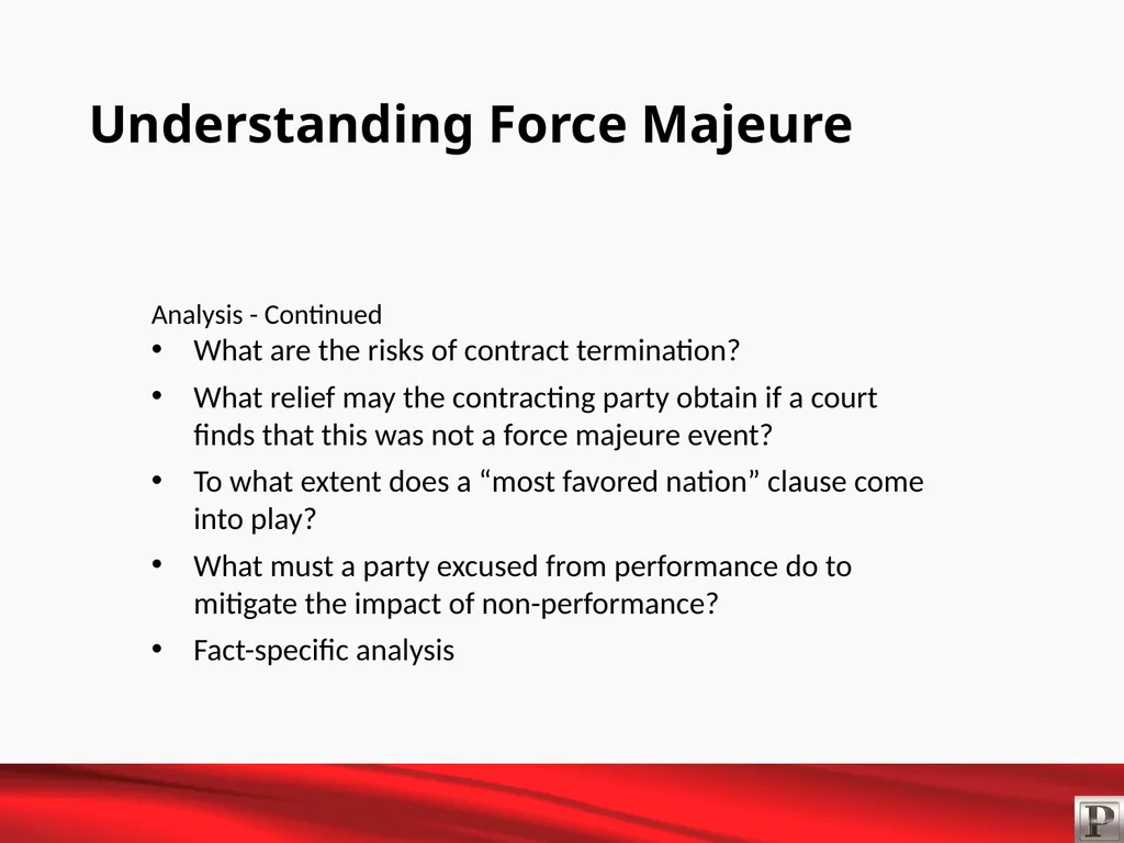 Force Majeure and Business Interruption May 12, - slide 5 of 22