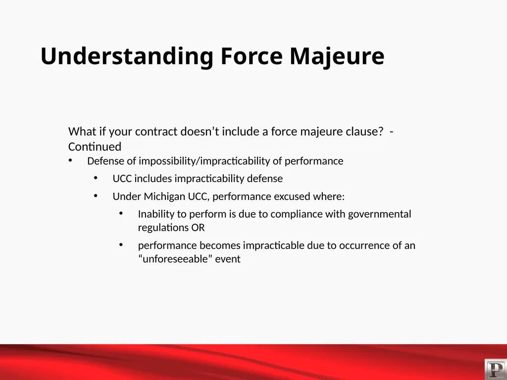Force Majeure and Business Interruption May 12, - slide 7 of 22