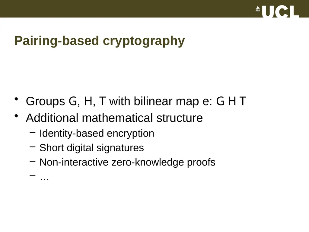 Optimal Structure-Preserving Signatures in - slide 3 of 19