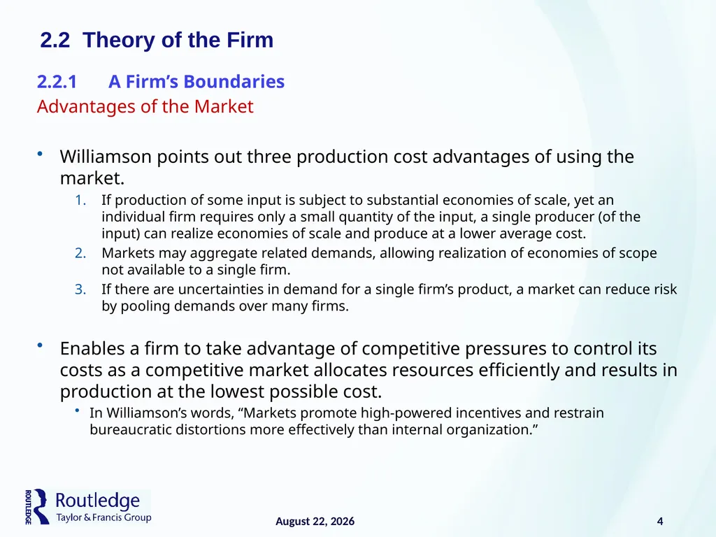 The Firm and Its Costs 2 17 July 2019 1 - slide 4 of 25