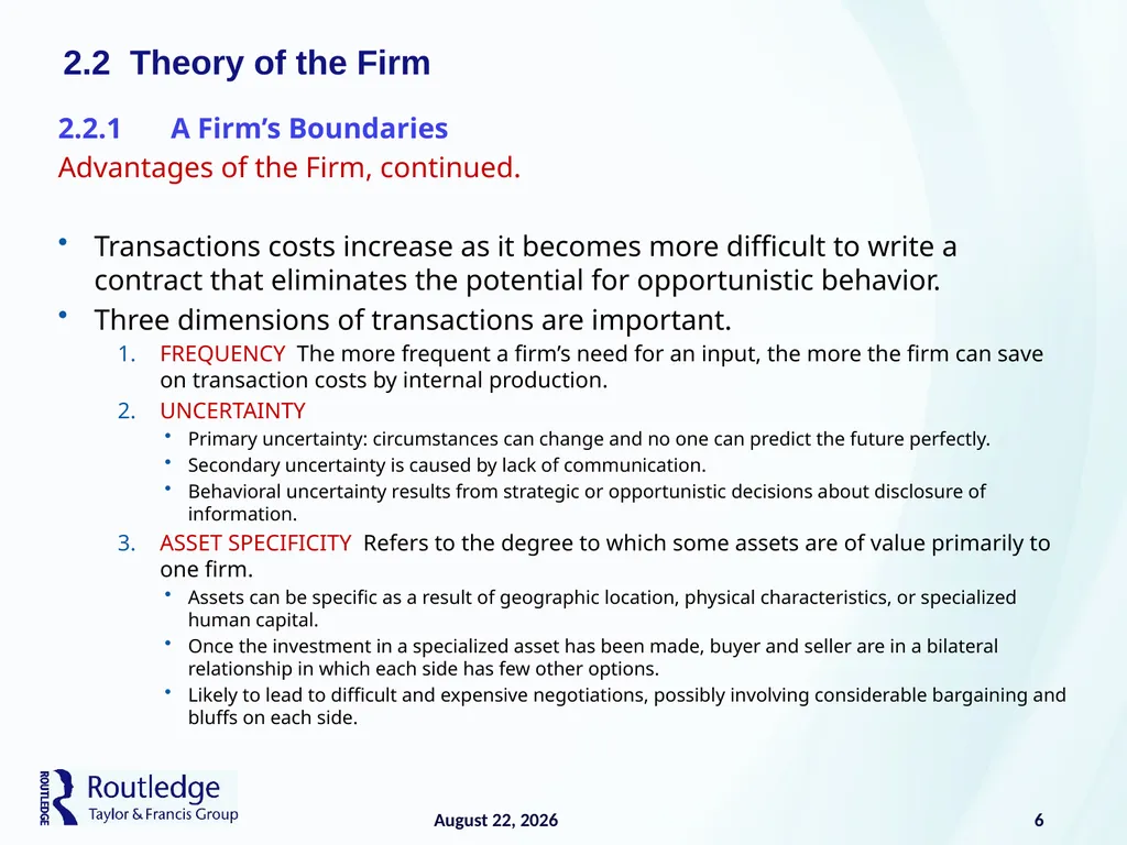 The Firm and Its Costs 2 17 July 2019 1 - slide 6 of 25
