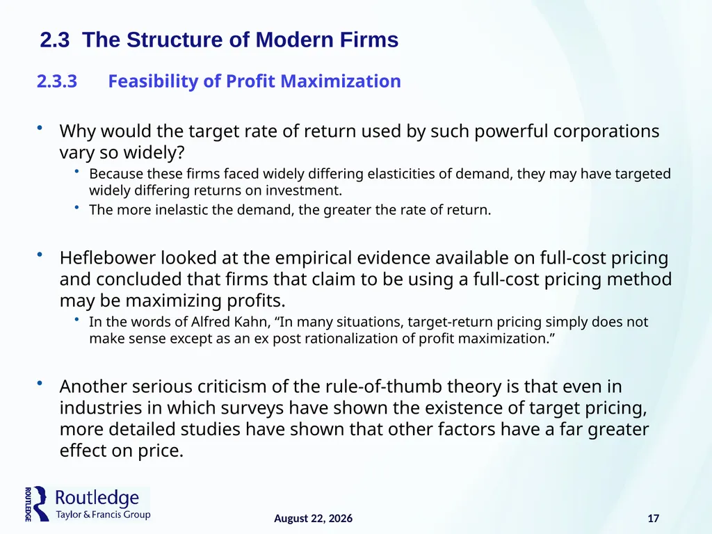 The Firm and Its Costs 2 17 July 2019 1 - slide 17 of 25