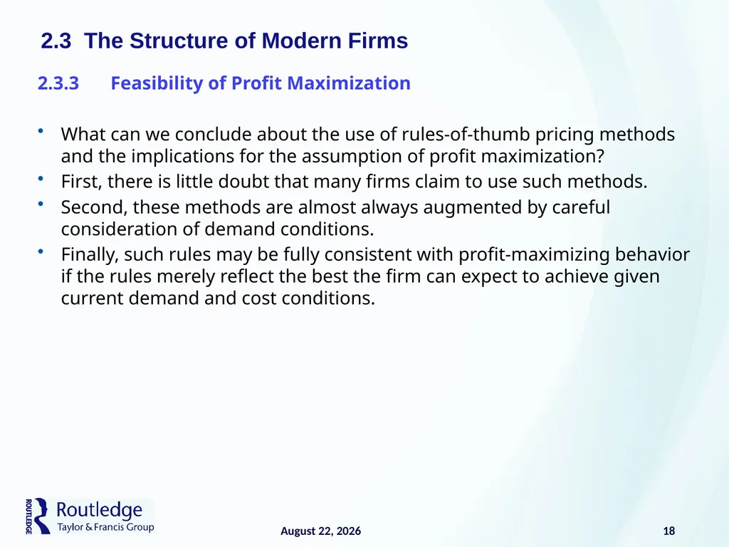 The Firm and Its Costs 2 17 July 2019 1 - slide 18 of 25