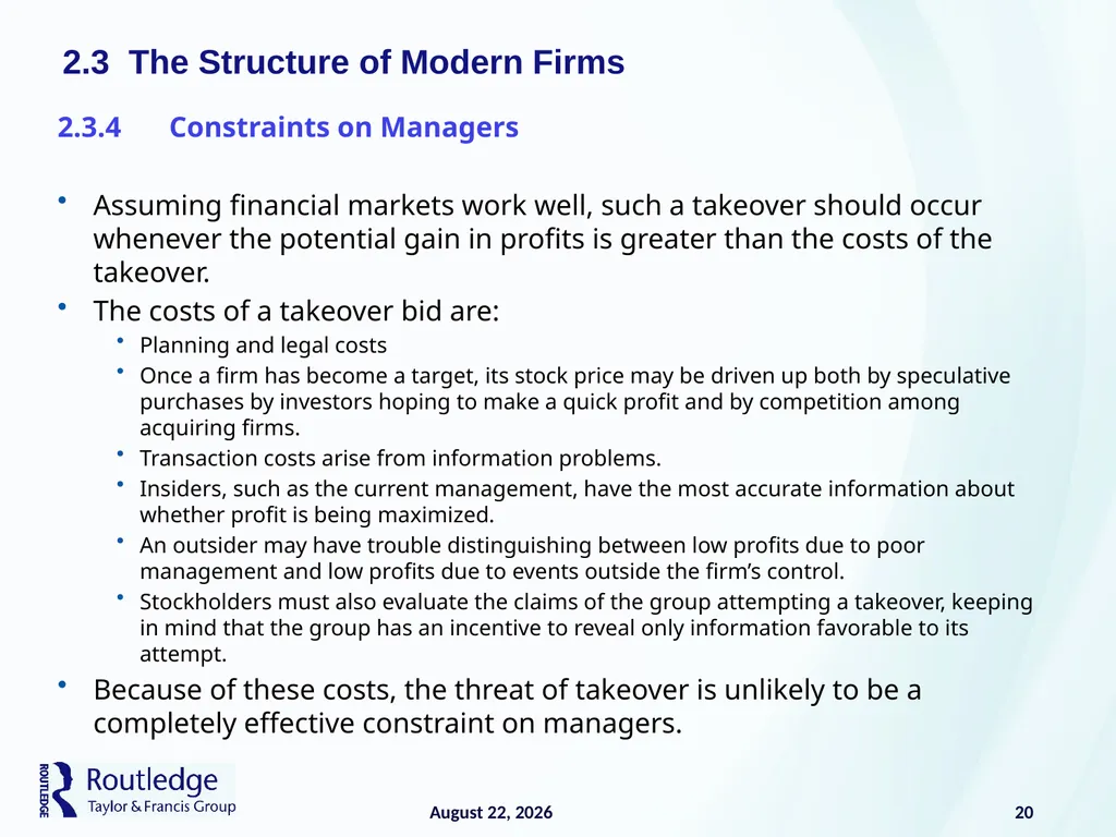 The Firm and Its Costs 2 17 July 2019 1 - slide 20 of 25