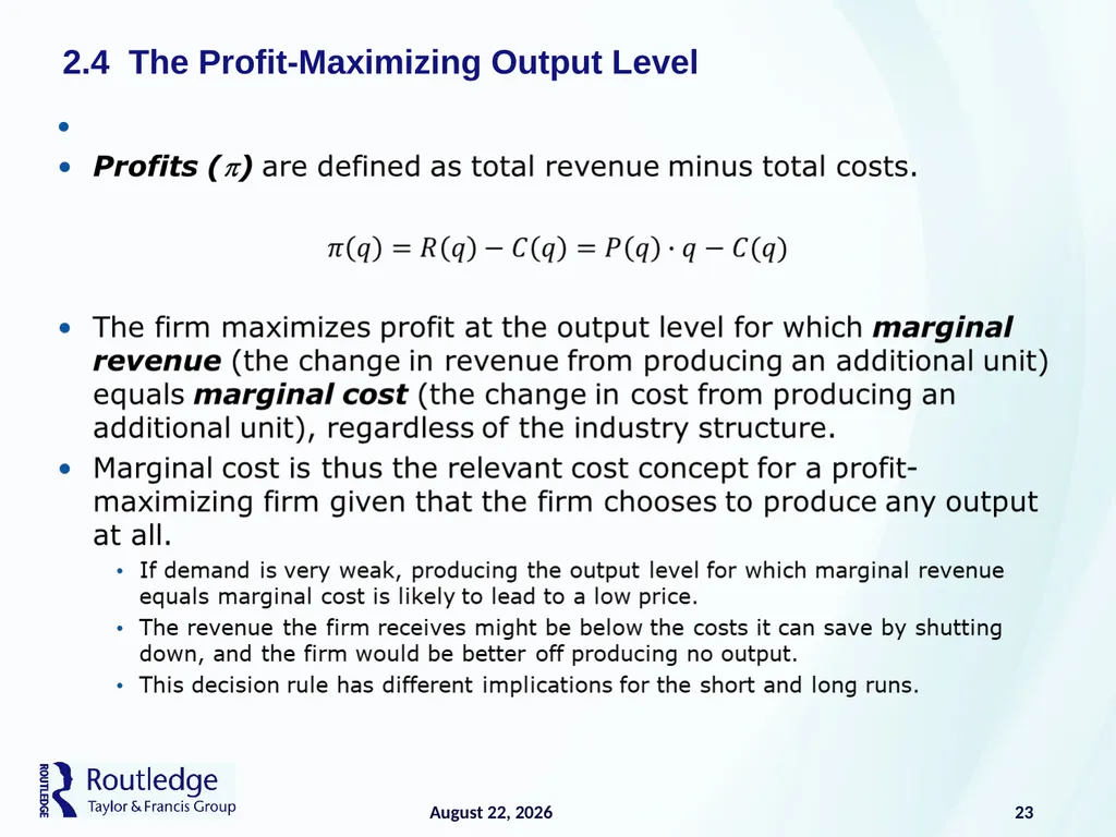 The Firm and Its Costs 2 17 July 2019 1 - slide 23 of 25