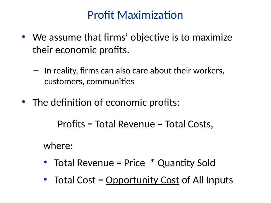 Lecture 7 Firms and Profit Maximization Economics - slide 4 of 71