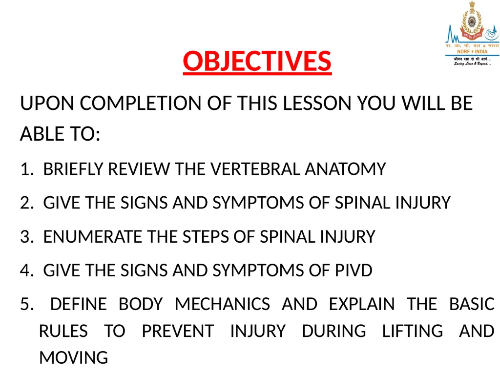 SPINAL TRAUMA AND PIVD LESSON -21 BY PRAVIN DUDHE - slide 2 of 18