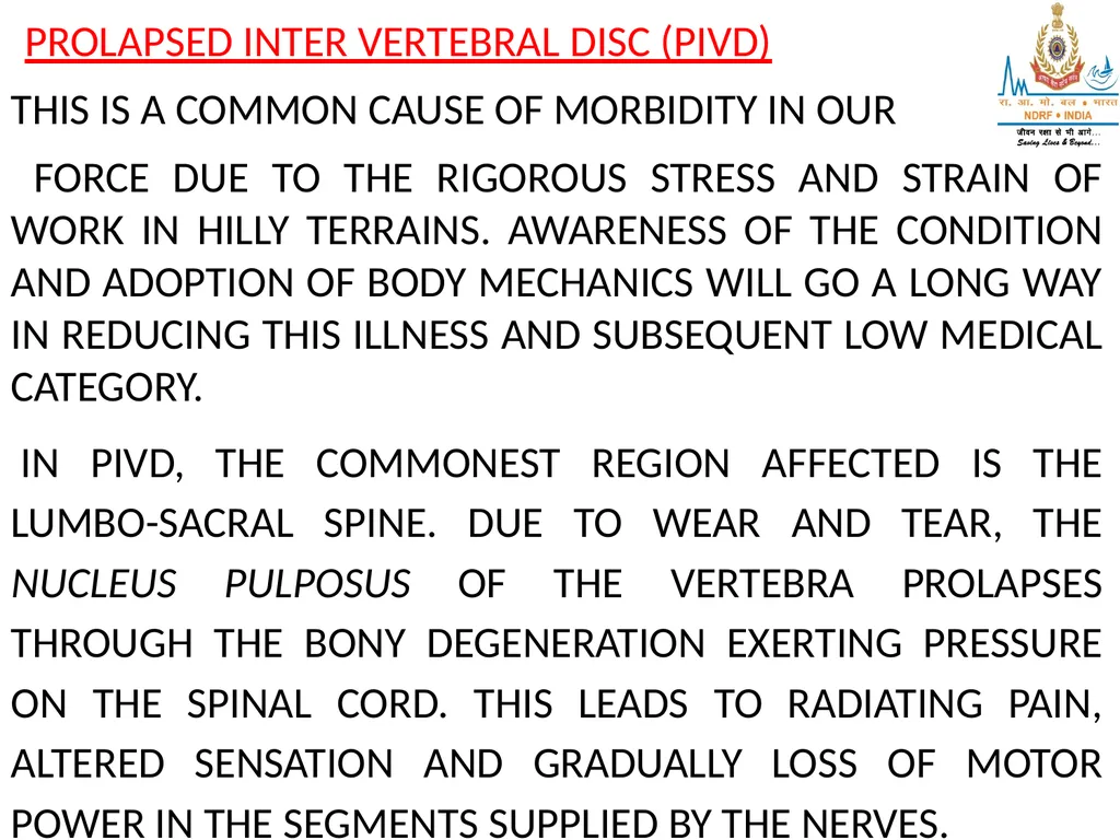 SPINAL TRAUMA AND PIVD LESSON -21 BY PRAVIN DUDHE - slide 11 of 18